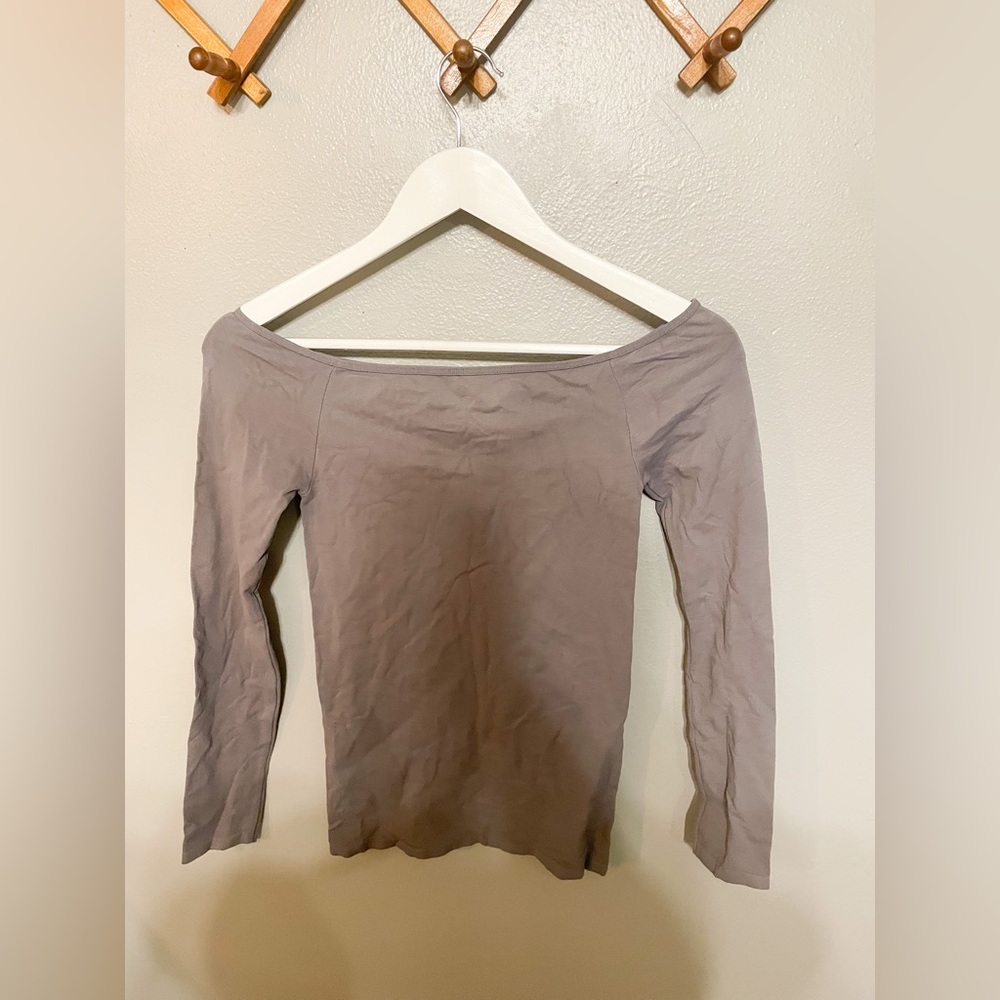 Free people Intimately xs small gray nylon spandex off shoulder top